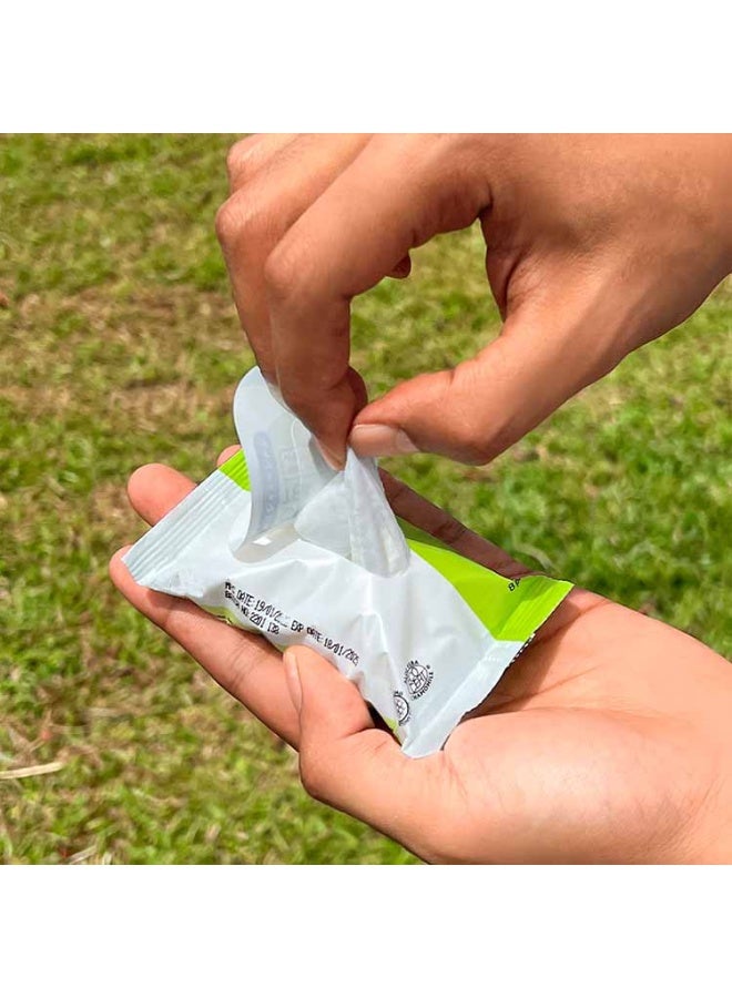 مناديل مبللة محمولة جاهزة للسفر – 64 منديلًا صغير الحجم للغاية ذاتي التنظيف لليدين والوجه والأسطح، 8 عبوات من قطعة واحدة - Image 2